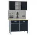Produktbild: vidaXL Werkbank Werkbank mit 3 Werkzeugwänden und 1 Wandschrank, (1-tlg)