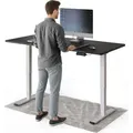 Produktbild: DESKSPACE PRO Plus Elektrisch höhenverstellbarer Schreibtisch, 160x80 cm Stehpult mit Memory-Funktion, Schwarze Tischplatte, Weißes Gestell - Weiß/Schwarz