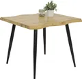 Produktbild: Esstisch Gabi IV-Baumkantenoptik Nachbildung Wildeiche-Metallgestell Rundrohr-90x90cm