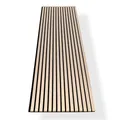 Produktbild: HAGEFOL® Akustikpaneele Holz 240x60 cm, Farbe: Eiche, Wandpaneele Holz, 3D Lamellenwand aus Holzfurnier auf Akustik Filz, Akustikpaneele 2400x600 mm