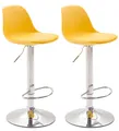 Produktbild: CLP 2er Set Barhocker Kiel Kunststoff höhenverstellbar und 360 Grad drehbar,gelb chrom
