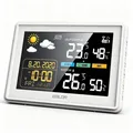 Produktbild: Wetterstation funk mit Außensensor DCF Funkuhr, Farbdisplay mit großen Zahlen...