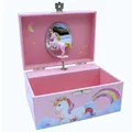 Produktbild: GICO Kinder Spieluhr Schmuckkästchen für Mädchen Schmuckbox pink, Einhorn - Melodie: Schwanensee - 92059