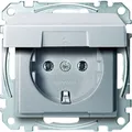 Produktbild: Merten MEG2311-0460 SCHUKO-Steckdose mit Klappdeckel System M aluminium edelmatt