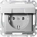 Produktbild: Merten System M Steckdose mit Klappdeckel aluminium MEG2311-0460