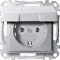 Produktbild: Merten System M Steckdose mit Klappdeckel aluminium