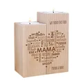 Produktbild: Herz & Heim® Muttertagsgeschenk Teelichthalter-Set mit Gravur Herz