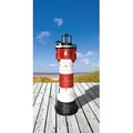 Produktbild: Solar Leuchtturm Roter Sand 80cm hoch, LED-Gartenfigur, Gartendeko