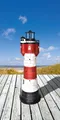 Produktbild: Solar Leuchtturm Roter Sand 80cm hoch, LED-Gartenfigur, Gartendeko