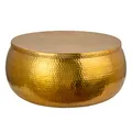 Produktbild: invicta INTERIOR Handgefertigter Couchtisch Orient Storage 70cm Gold Hammerschlag Design mit Stauraum Tisch Wohnzimmertisch