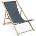Produktbild: Relaxdays Liegestuhl Holz Anthrazit Klappbar 3-fach Verstellbar 82 cm x 56 cm x 93,5 cm 2,8 kg