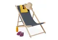 Produktbild: relaxdays Campingstuhl Liegestuhl Holz klappbar, Anthrazit