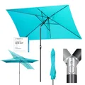 Produktbild: Sekey 200 × 300 cm Aluminum Sonnenschirm Marktschirm Gartenschirm Terrassenschirm Sonnenschutz Türkis UV 50+ Rechteckig