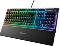 Produktbild: SteelSeries Apex 3 - Gaming Tastatur - 10-Zonen RGB-Beleuchtung - Premium magnetische Handballenauflage - Deutsches (QWERTZ) Layout