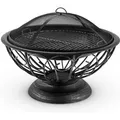 Produktbild: Blumfeldt Tulip Feuerschale Ø 75 cm Grill Feuerstelle Funkenschutz Stahl Antik-Schwarz