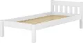 Produktbild: Modernes Einzelbett Massivholz Kiefer weiß 90x200 Futonbett Jugend Zubehör wählbar V-60.38-09WFederleisten