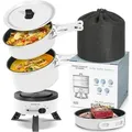 Produktbild: Enfrifam Elektrische Multipfanne Elektrische Hot Pot, Multikocher, Elektrische Pfannen, Campingkocher 700,00 w, Fondue Set, Ideal für Büro Wohnheime