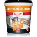 Produktbild: MEM Montage-Kleber Extrem, Pastöser Dispersionsklebstoff, Hohe Anfangshaftung und Endfestigkeit, Für Verschiedene Untergründe, Lösemittelfrei, Inklusive Spachtel, 1 kg-Dose, Weiß
