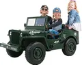 Produktbild: Actionbikes Motors Kinder Elektroauto Jeep Willys | Fernbedienung mit First Funktion - 4x4 Allrad Antrieb - Kinderauto elektrisch - Elektrofahrzeuge - Elektro Auto für Kinder ab 3 Jahre (Grün)