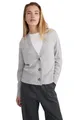 Produktbild: Style & Republic Damen V-Neck Kaschmir Cardigan aus 100% Cashmere - Dein kuscheliger Premium Langarm Strick-Cardigan für stilvolle Herbst- & Winter-Momente - Light Grey Melange-S