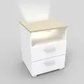 Produktbild: kalb | Mila - Nachtkonsole Nachttisch mit integriertem LED Licht, dimmbar Farbe: Eiche