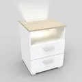Produktbild: kalb | Mila - Nachtkonsole Nachttisch mit integriertem LED Licht, dimmbar Farbe: Eiche