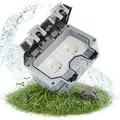 Produktbild: greate abschließbare Außensteckdose wasserdicht Garten mit Schalter - 2fach Aussensteckdose wasserdicht IP66, schaltbar