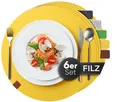 Produktbild: Loco Bird Platzset Tischset aus Filz, 6er Set Rechteckig, 38 cm Telleruntersetzer, (Tischset), abwischbare Tischuntersetzer Platzdeckchen