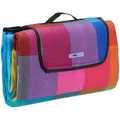 Produktbild: Relaxdays - Picknickdecke Xxl, 200 X 200 Cm, Fleece Stranddecke, Wärmeisoliert, Wasserdicht, Mit Tragegriff, Bunt Kariert