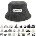 Produktbild: GMMH® Saunahut aus Wollfilz, Saunamütze für Damen und Herren mit witzigen Motiven, Filz Kopfschutz Saunakappe Filzkappe Mütze Filzhut Hut Kappe für Sauna, Banya, Finnische Sauna (Sauna Grau 1507)