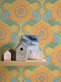 Produktbild: Vliestapete Floral Abstrakt Blätter Ornamente Orange Blau 39530-1 (4,14€/1qm)