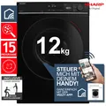Produktbild: Sharp ES-PRO214BA-DE Waschmaschine 12 kg Schwarz WIFI VeeZy App AquaStop 2ML