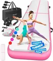 Produktbild: KESSER® Turnmatte Aufblasbar Airtrack Fitness-Matte Gymnastikmatte | inkl. Tragetasche & elektr. Luftpumpe | Yogamatte, Tumbling Matten, Trainingsmatte (Rosa, 400 x 100 x 10 cm)