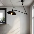 Produktbild: Deckenlampe Wohnzimmer Wohnraumleuchte Schwarz Metall höhenverstellbar flexibel Gelenke Leselampe Decke - Schwarz