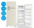 Produktbild: PKM Kühl-Gefrierkombination Beige 206 L LED Kühlschrank 143 cm hoch Retro