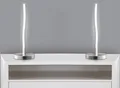 Produktbild: TRANGO LED Tischleuchte, 2er Pack 2017-91-2 Design LED Deko-Tischleuchte wellenförmige *WAVE* Lichtleiste geschwungen Form Tischlampe, Nachttischlampe, Lampe inkl. 6 Watt, warmweiß, 400 Lumen LED Leuchtmittel 3000K warmweiß