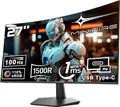 Produktbild: Minifire Curved Monitor 27 Zoll 100Hz, PC Bildschirm mit Lautsprecher -1500R FHD