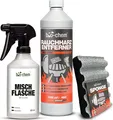 Produktbild: bio-chem Rauchharz-Entferner - 1000 ml inklusive Mischflasche und Reinigungsschwamm - Backofen- und Grillreiniger Konzentrat für Gasgrill, Edelstahl, Gusseisen - Extrem kraftvolle Formel