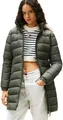 Produktbild: Tommy Jeans Damen Daunenmantel Essential Hooded Down Coat mit Kunstpelz, Grün (Pewter Green), S