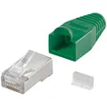 Produktbild: 10x Netzwerk-Stecker Cat.5e 100 MHz RJ45 8-polig Schirm+Tülle anpressbar grün