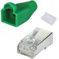 Produktbild: RJ45 Stecker CAT5e geschirmt Modular Crimp Patchkabel Netzwerk 8P8C Tülle grün
