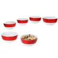 Produktbild: MamboCat 6er Set Variant Rot Schale 14,3cm I 450ml I farbige Porzellan-Schüssel für 6 Personen I Schälchen für Salat, Müsli, Chips & Co. I buntes Geschirr für Frühstück, Mittag & Abendbrot