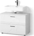 Produktbild: Livinity Waschbeckenunterschrank Ronco, 80 x 58.6 cm, Weiß Hochglanz/Weiß