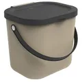 Produktbild: Rotho Mülleimer Albula 1030307422, Cappuccino, aus Kunststoff, geruchssicher, 6 Liter, 3 Stück