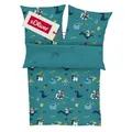Produktbild: s.Oliver Kinderbettwäsche Ritter 135x200 cm - 100% Baumwolle, praktischer Reißverschluss & maschinenwaschbar, Bettwäsche für Kinder Drache & Ritterburg 2tlg. Petrol