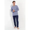 Produktbild: Hom Pyjama Modal Comfort (2 tlg) langärmelig, weich, bequem, Brusttasche, Seitentaschen blau S