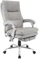 Produktbild: CLP Bürostuhl ergonomisch mit Massagefunktion Sirba, Schreibtischstuhl mit Heizfunktion und Fußablage, Drehstuhl höhenverstellbar bis 150 kg, Farbe:grau
