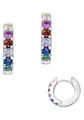 Produktbild: Firetti Paar Creolen Schmuck Geschenk Silber 925 Glitzer Regenbogen, Made in Germany - mit Zirkonia (synth)