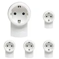 Produktbild: Legrand, Schutzkontakt-Stecker mit Steckdose (16A/230V), mit Kabelanschluss bis 3x1.5 mm², 050462, Packung mit 5