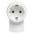 Produktbild: Legrand Stecker mit integrierter Steckdose, 050462 weiss senkrecht